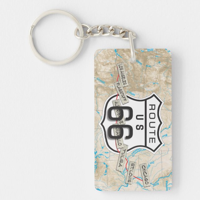 route 66 acrylic keychain 15e (Front)