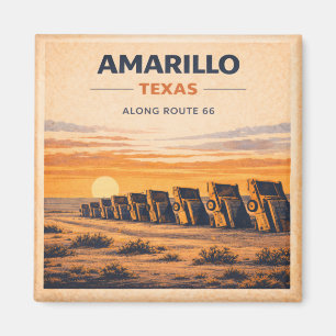Route 66 Amarillo Texas Heritage Classic Sunset Magnet