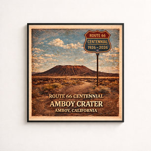 Route 66 Amboy Crater California Poster