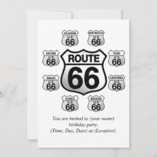Route 66 Birthday invitation. Invitation