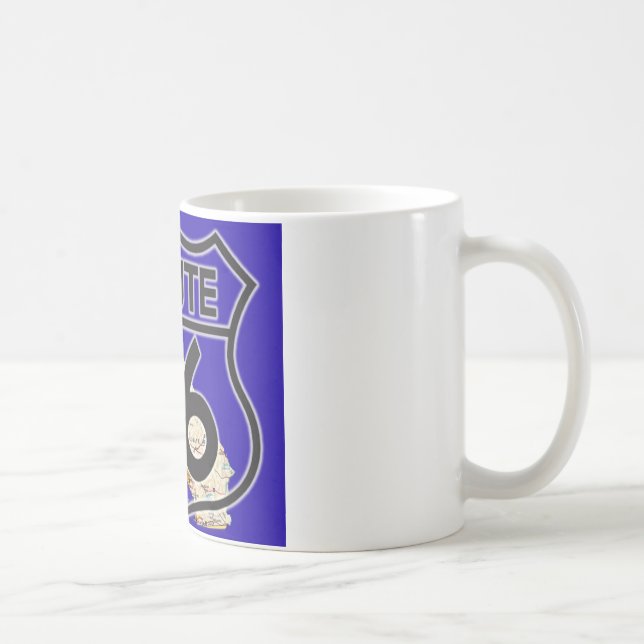 Route 66 Blue California Coffee Mug (Right)