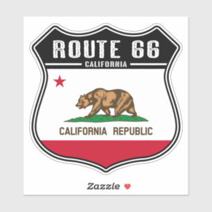 Route 66 California Custom-Cut Vinyl Sticker