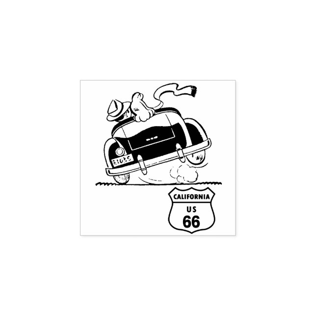 ROUTE 66 California  vintage travel Rubber Stamp (Imprint)