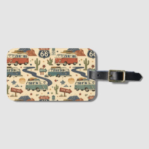 Route 66 Camper Van Suitcase Travel Style Luggage Tag