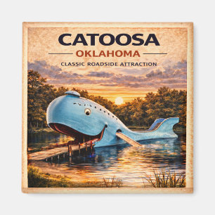 Route 66 Catoosa Oklahoma Heritage Classic Sunset Magnet