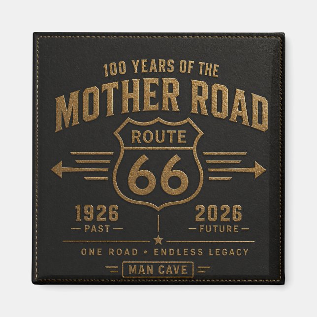 Route 66 Centennial Black Gold Legacy Magnet (Front)