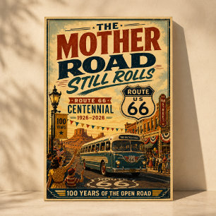 route 66 Centennial Celebration Street Scenes Poster