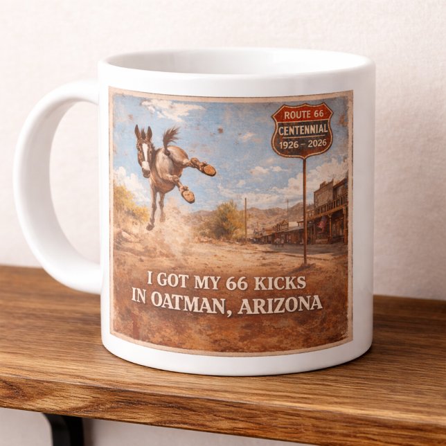 Route 66 Centennial Oatman Donkey Artwork Large Coffee Mug (Creator Uploaded)