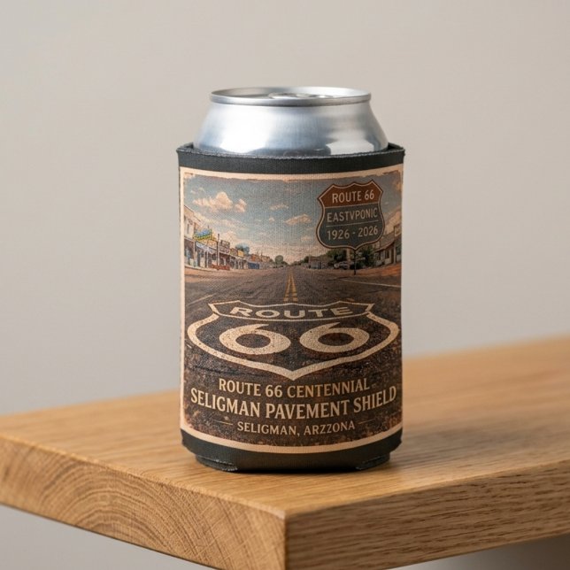 Route 66 Centennial Seligman Pavement Refreshment Can Cooler (Creator Uploaded)