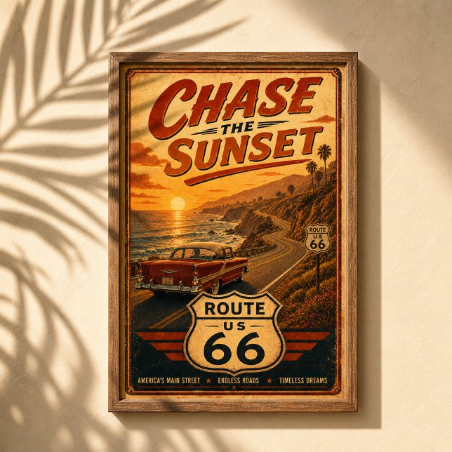 Route 66 Chase Sunset Road Art Poster (Creator Uploaded)