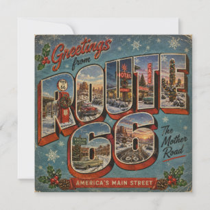 Route 66 Christmas Big Letter Postcard