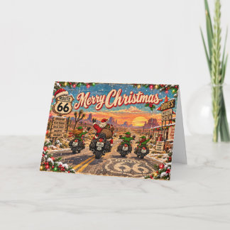 Route 66 Christmas Bikers Card – Santa & Elves