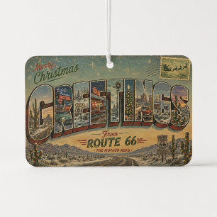 Route 66 Christmas Pine Car Decor Air Freshener