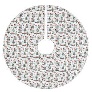 Route 66 Christmas Tree Decorating Ideas Brushed Polyester Tree Skirt