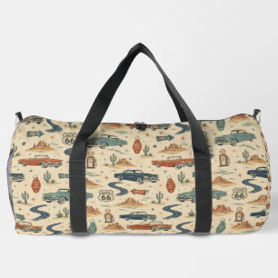 route 66 Classic Cars Weekend Road Trip Gear Duffle Bag