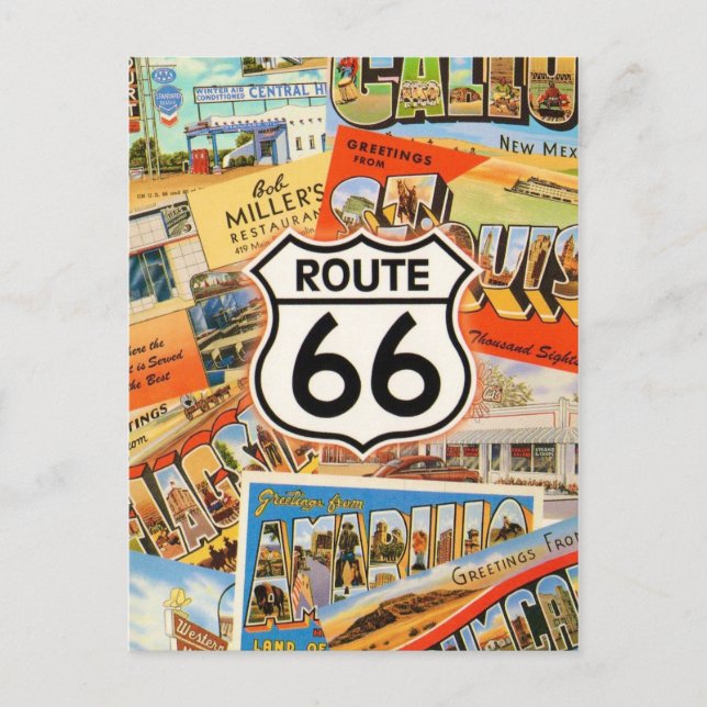 Route 66 Colourful Postcard (Front)