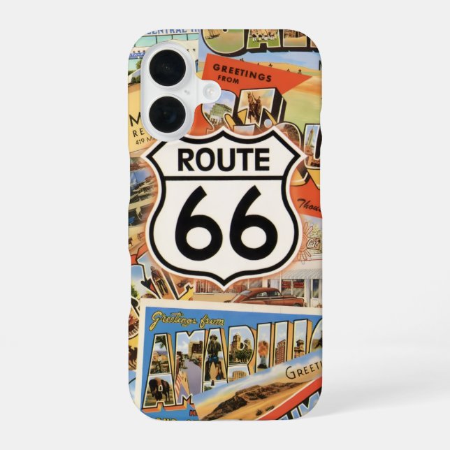  Route 66 Colourful Postcard IPhone Case (Back)