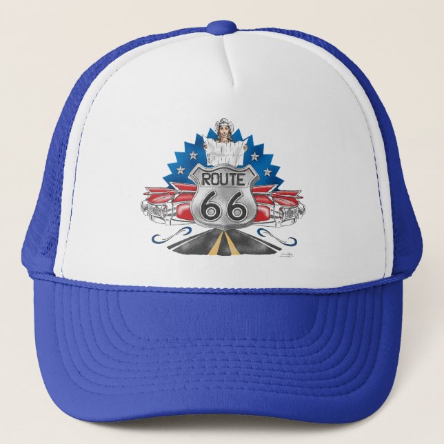 Route 66 Cowgirl Baseball Cap (Front)