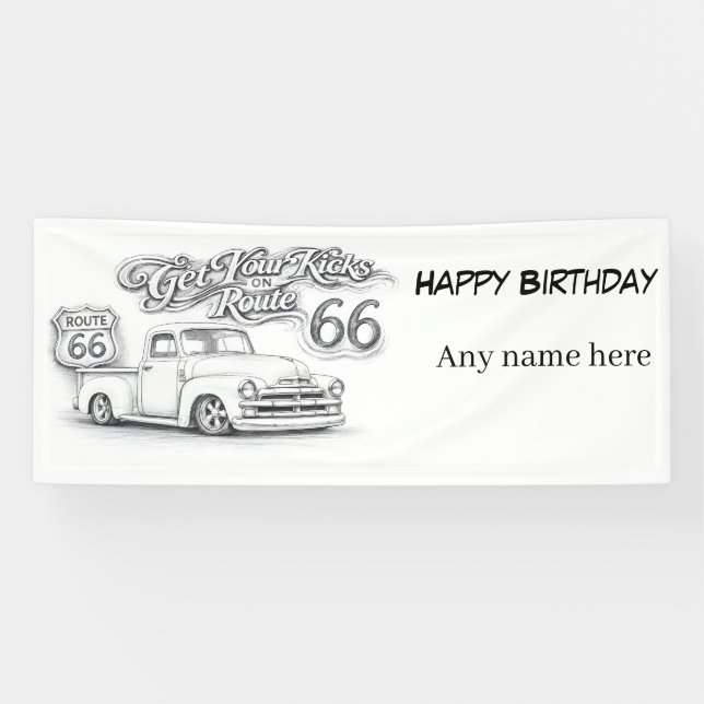 Route 66 Customisable Banner (Horizontal)