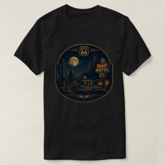Route 66 Desert Motel Vintage Neon Night T-Shirt