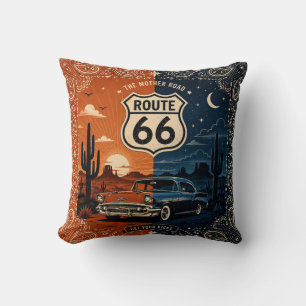 Route 66 Desert Night Room Decor Cushion