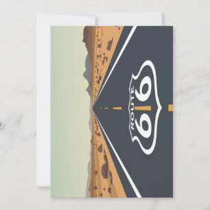 Route 66 Desert Road Vintage Travel Art Holiday Card