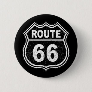 Route 66 Distressed 6 Cm Round Badge
