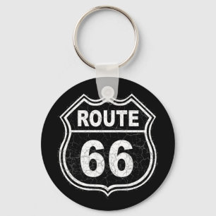 Route 66 Distressed Key Ring