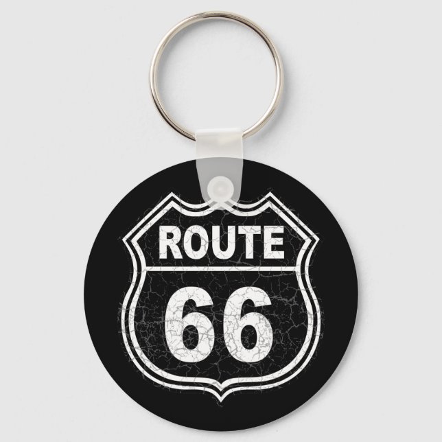Route 66 Distressed Key Ring (Front)