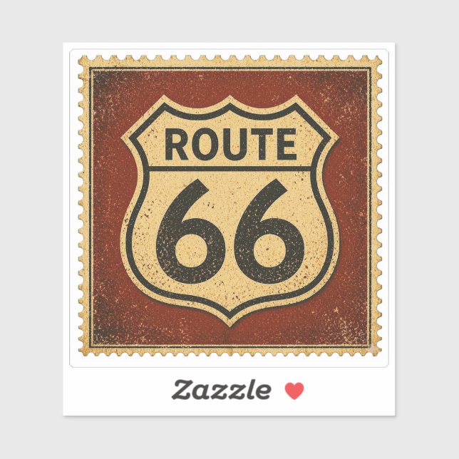 route 66 Distressed Shield Garage Decal Style (Sheet)