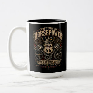 Route 66 Eagle Centennial Garage Coffee Style Two-Tone Coffee Mug