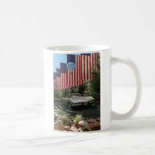 Route 66 Flags with Corvette Coffee Mug