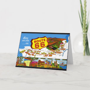 Route 66 From Los Angeles to Chicago Card