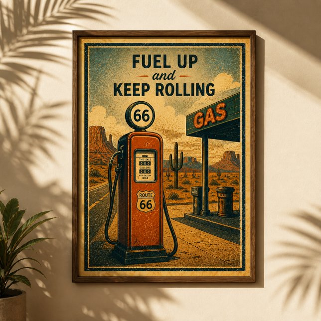 Route 66 Fuel Up Desert Drive Poster (Creator Uploaded)