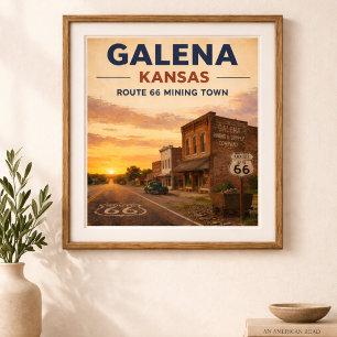 Route 66 Galena Mining Town Heritage Poster