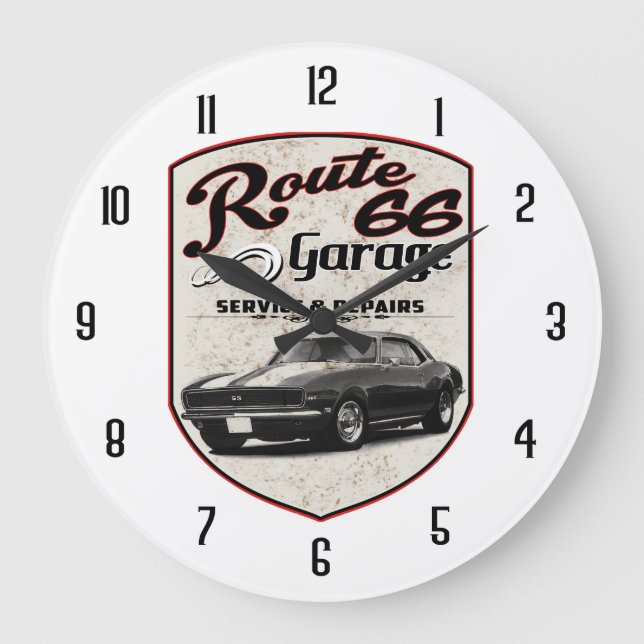 Route 66 Garage Large Clock (Front)