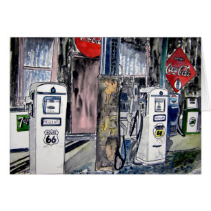 route 66 gas station vintage art