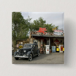 Route 66 General Store & Gas Station 15 Cm Square Badge