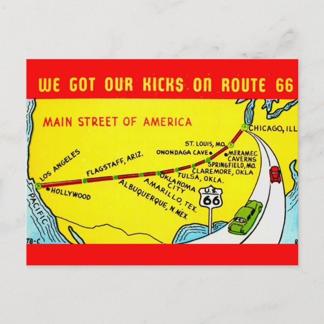  Route 66 - Got our Kicks Postcard (Front)