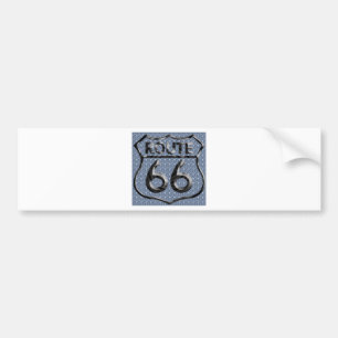 Route 66 hammered metal bumper sticker