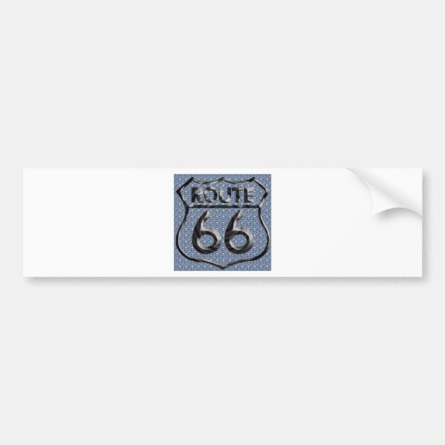 Route 66 hammered metal bumper sticker (Front)