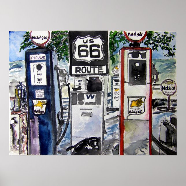 route 66 highway art print (Front)