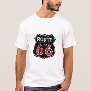 Route 66 Highway Historic New Route Sign T-shirt. T-Shirt