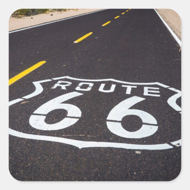 Route 66 highway marker, Arizona Square Sticker (Front)