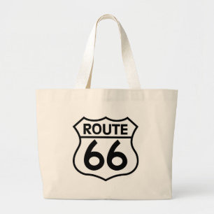Route 66 Highway Sign Apparel & Gifts Large Tote Bag