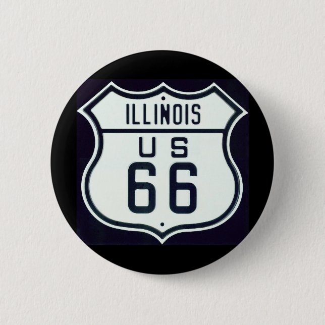 Route 66 Illinois 6 Cm Round Badge (Front)
