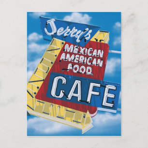 Route 66 Jerry's Cafe Diner Painting Postcard