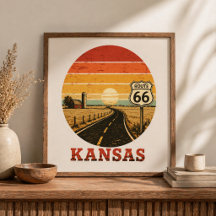 Route 66 Kansas Farm Sunset Highway