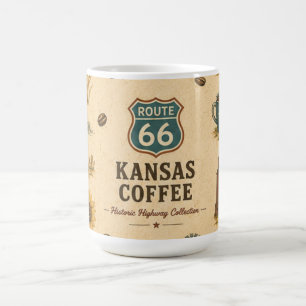 Route 66 Kansas Wheatfield Morning Roast Journey Coffee Mug