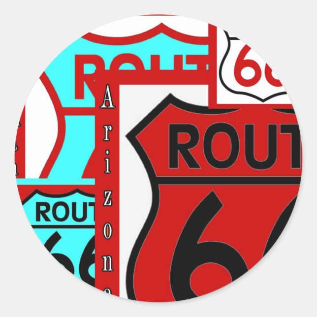 Route 66 Kingman Arizona Classic Round Sticker (Front)